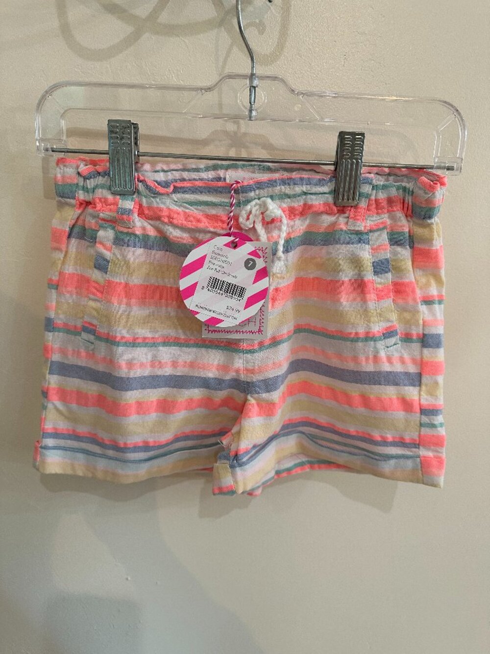 NWT Pumpkin Patch Girls Zoe Pull On Shorts Size 7 Firewater  Orange Deadstock